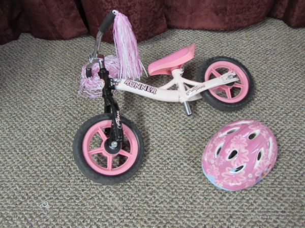 ADAMS RUNNER PINK BALANCE BIKE & HELMET