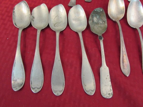 FIFTY PIECES OF FLATWARE & SILVERPLATE