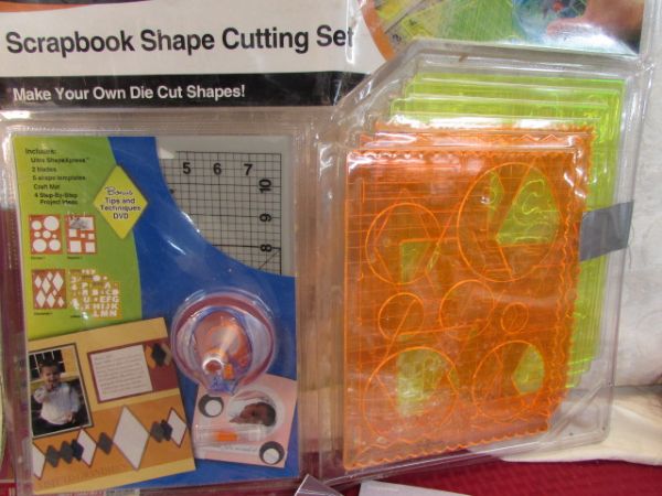 SCRAPBOOKING LOT WITH FISKARS SHAPE CUTTING SET AND LOTS MORE!