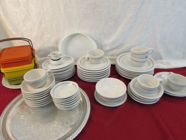 FIFTY PLUS PIECES OF HEAVY DINNERWARE