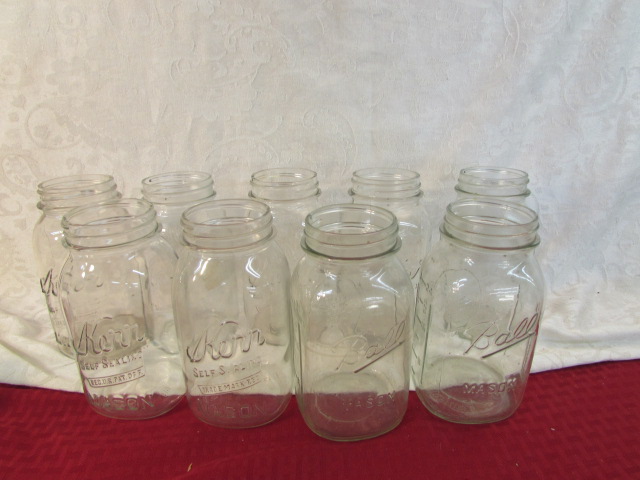 Lot Detail - NINE VINTAGE CANNING JARS