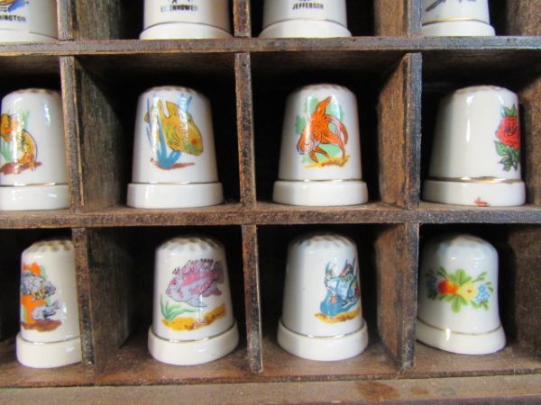 LARGE FRAMED THIMBLE COLLECTION (100)