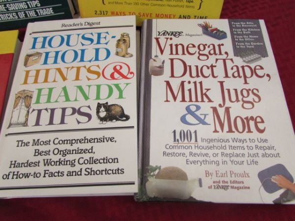 EIGHT HOW TO & HOUSEHOLD HINTS BOOKS