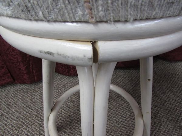 WHITE CANE STOOL