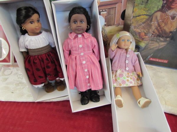 AMERICAN GIRL BOOK SETS & 6 DOLLS