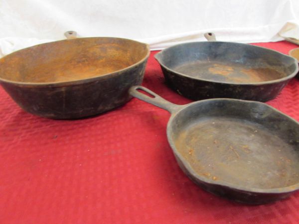 USA MADE CAST IRON SKILLETS & DEEP FRYER