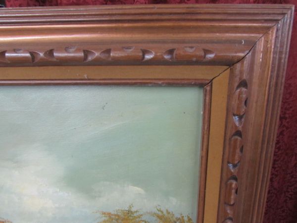 ORIGINAL OIL PAINTING & ARTIST'S EASEL