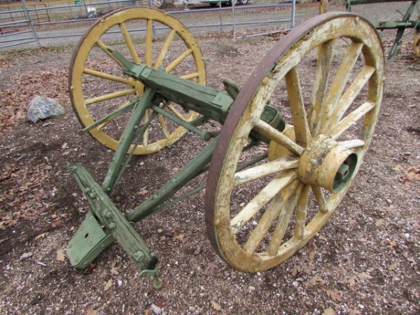 JOHN DEERE GREEN & YELLOW REAR WAGON WHEELS