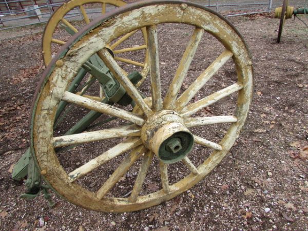 JOHN DEERE GREEN & YELLOW REAR WAGON WHEELS