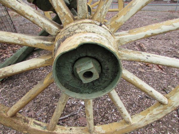 JOHN DEERE GREEN & YELLOW REAR WAGON WHEELS