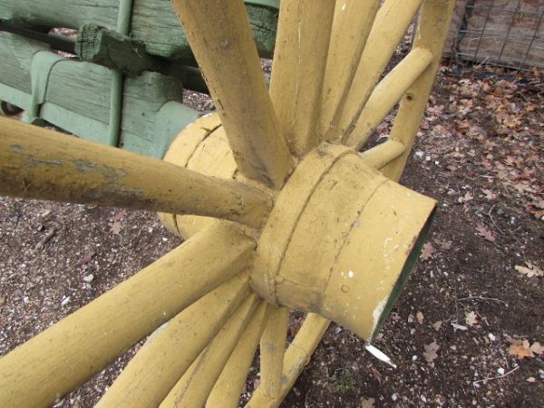 JOHN DEERE GREEN & YELLOW REAR WAGON WHEELS