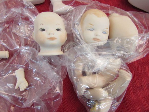 PORCELAIN BISQUE DOLL PARTS - MAKE OR REPAIR YOUR OWN DOLLS