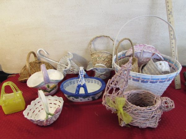 CERAMIC, GLASS & WICKER BASKET COLLECTION