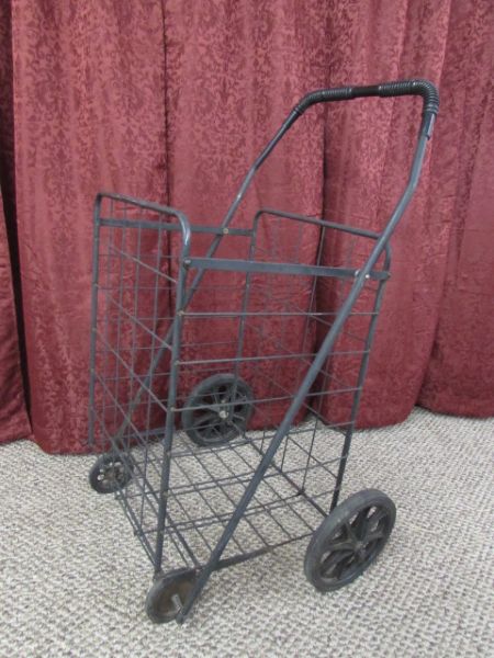 LARGE VINTAGE METAL SHOPPING CADDY