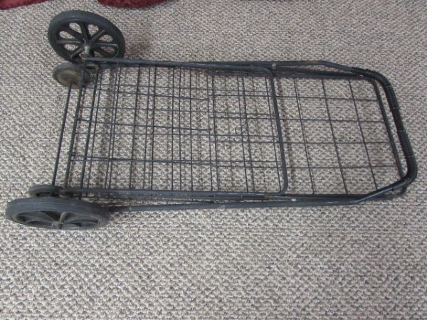 LARGE VINTAGE METAL SHOPPING CADDY