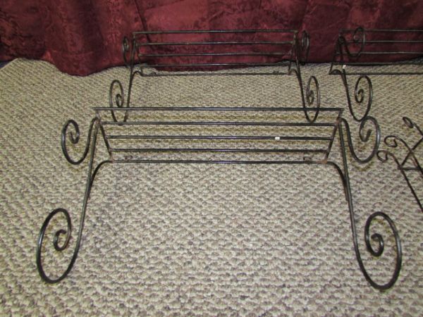 ELEGANT WIRE PLANT SHELVES & WINDOW BASKET