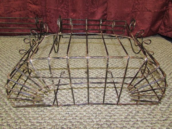 ELEGANT WIRE PLANT SHELVES & WINDOW BASKET