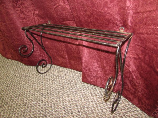 ELEGANT WIRE PLANT SHELVES & WINDOW BASKET