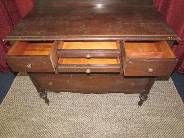 VINTAGE ALL WOOD DRESSER /SIDEBOARD