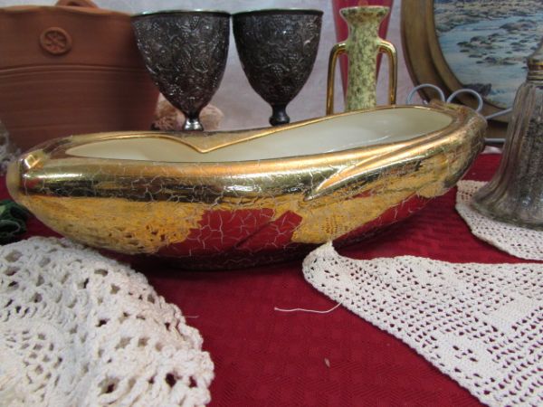 LARGE VARIETY LOT FROM ELEGANT TO EVERYDAY!   POTTERY VASE, TERRA COTTA POT, SALT & PEPPER SET PLUS MUCH MORE