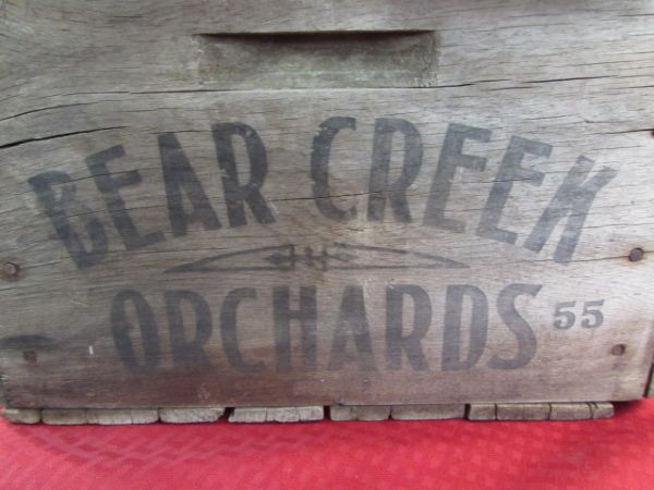 TWO VINTAGE BEAR CREEK ORCHARDS 55 WOODEN BOXES