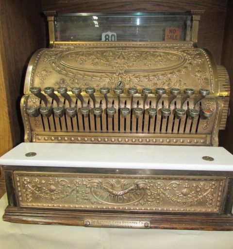 ANTIQUE BRONZE CASH REGISTER  