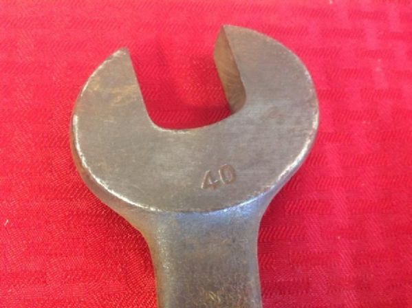 COLLECTION OF LARGE STEEL WRENCHES - ARMSTRONG & MORE