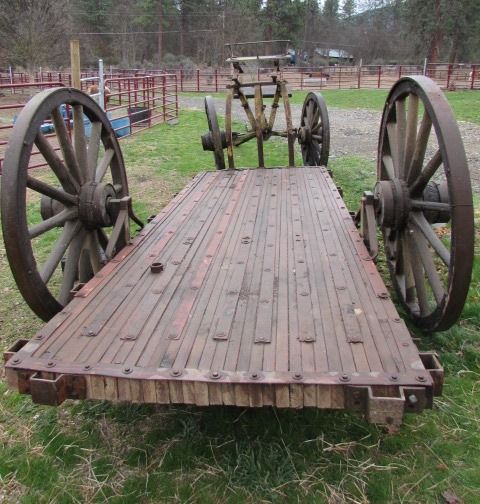 RARE ANTIQUE HORSE DRAWN FREIGHT WAGON