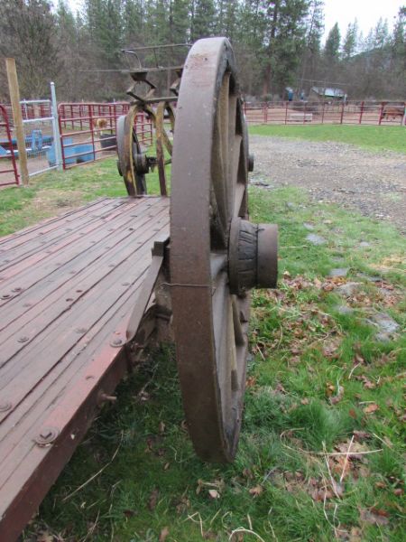 RARE ANTIQUE HORSE DRAWN FREIGHT WAGON