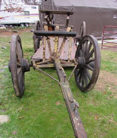 RARE ANTIQUE HORSE DRAWN FREIGHT WAGON