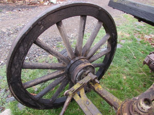 RARE ANTIQUE HORSE DRAWN FREIGHT WAGON