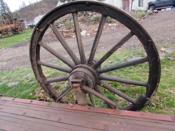 RARE ANTIQUE HORSE DRAWN FREIGHT WAGON