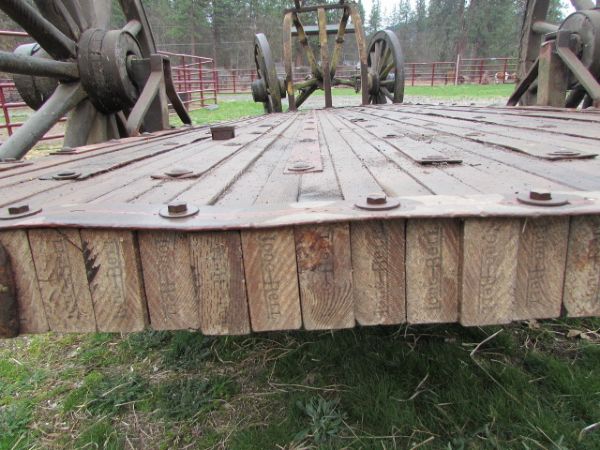 RARE ANTIQUE HORSE DRAWN FREIGHT WAGON