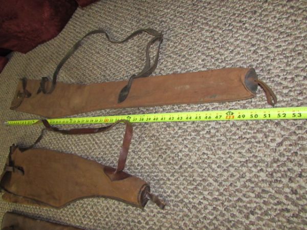 THREE VERY OLD  RIFLE SCABBOARDS 