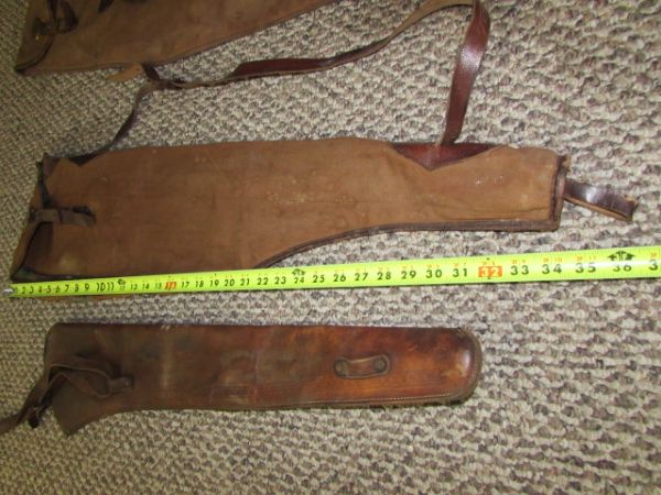 THREE VERY OLD  RIFLE SCABBOARDS 