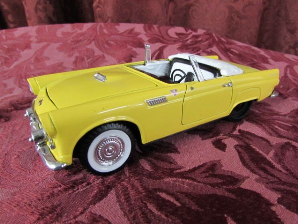 DIE CAST COLLECTIBLE CARS - FORD WAGON & T-BIRD CONVERTIBLE