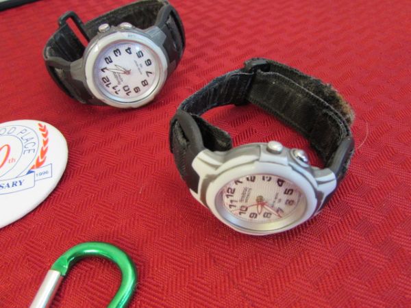 MEN'S VALET VARIETY LOT-POCKET KNIFE, WINSTON LIGHTER, PINS & MORE