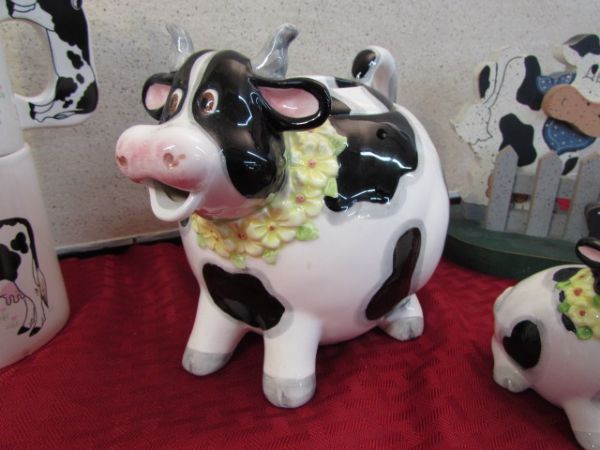 VERY COWFUL LOT - TEAPOT, MUGS & MORE