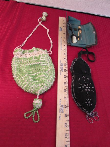 BEADED PURSES, & TRAVEL KIT