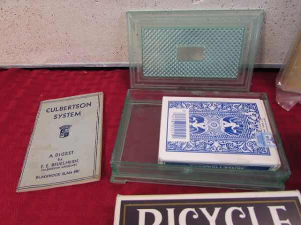 GAMING VARIETY LOT - CARDS, CHIPS, DICE & MARBLES