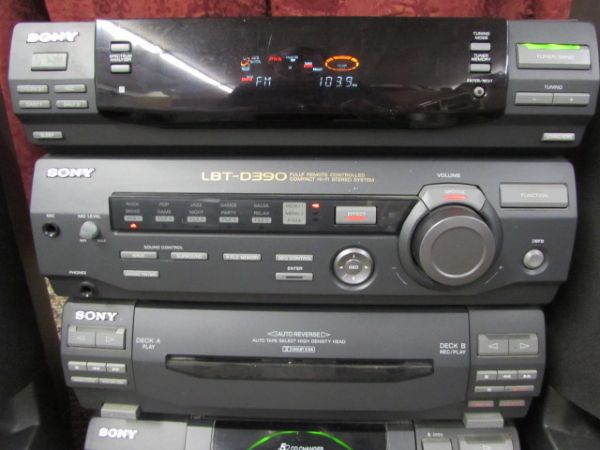 SONY STEREO SYSTEM -- 5-CD CHANGER & DUAL CASSETTES