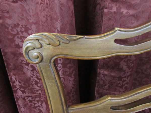 ANTIQUE  CHIPPENDALE LADDER BACK CHAIRS.