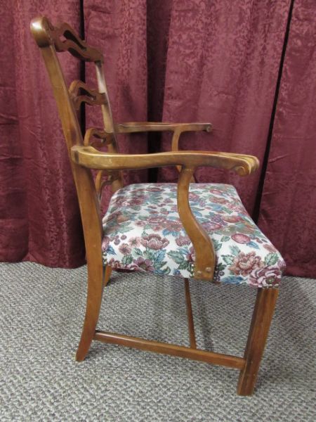 ANTIQUE  CHIPPENDALE LADDER BACK CHAIRS.