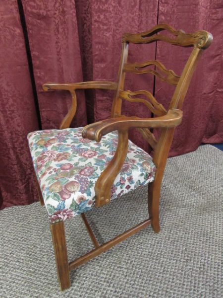 ANTIQUE  CHIPPENDALE LADDER BACK CHAIRS.