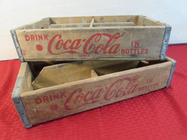 TWO AWESOME VINTAGE YREKA BOTTLING COCA COLA BOXES