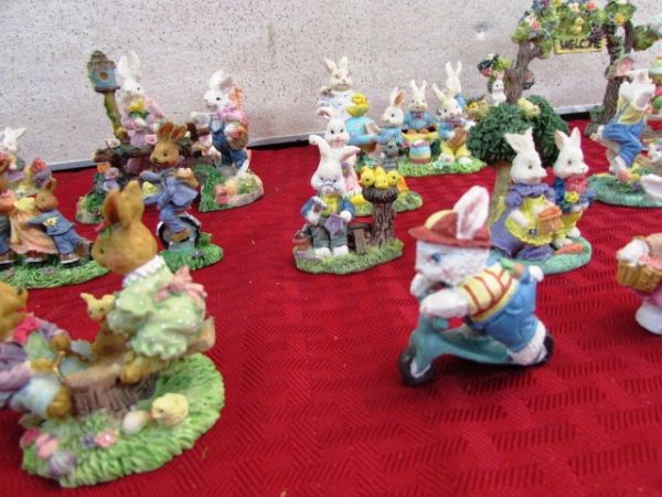 OVER 30 RESIN BUNNY FIGURINES