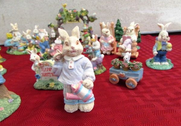 OVER 30 RESIN BUNNY FIGURINES