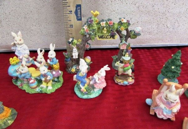 OVER 30 RESIN BUNNY FIGURINES