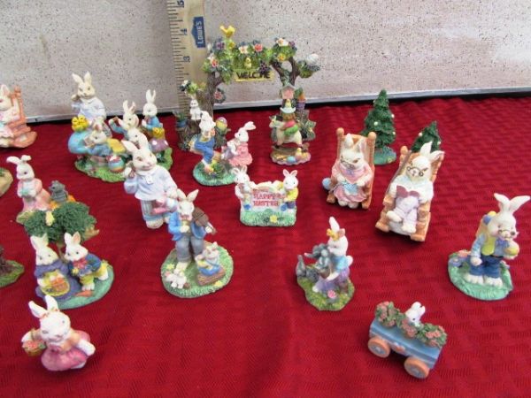 OVER 30 RESIN BUNNY FIGURINES