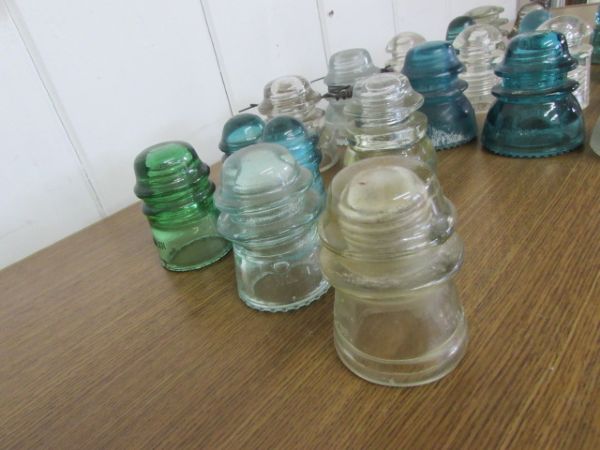 VINTAGE INSULATOR COLLECTION - MANY GLASS TYPES & A HUGE METAL & CERAMIC INSULATOR